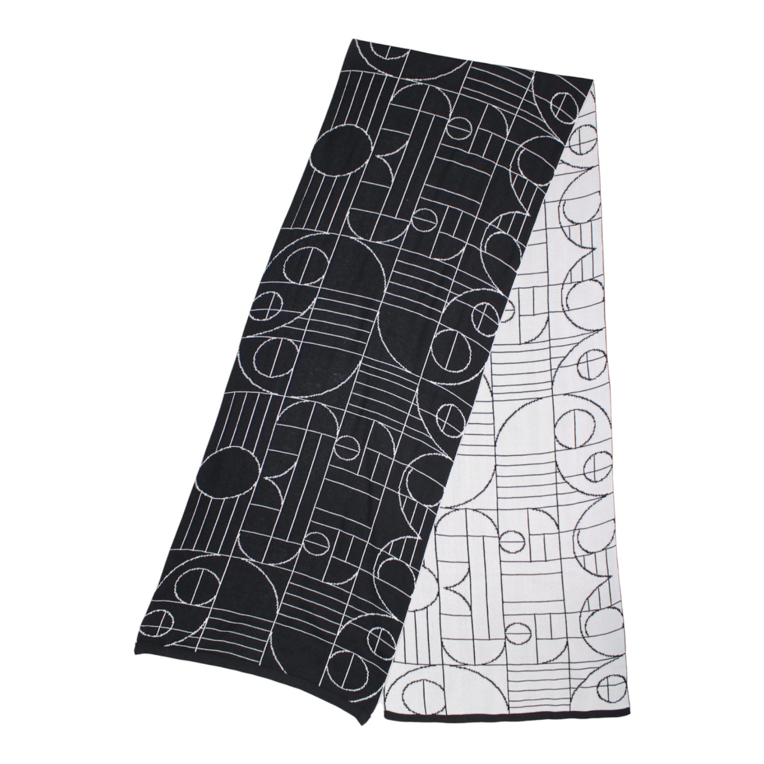 Unisex Double Side Play Summer Scarf - Off white, Black
